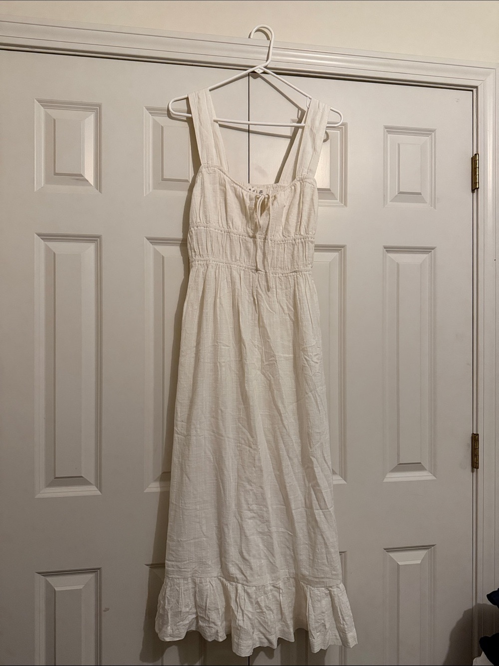 Roxy Cream Sleeveless Maxi Dress with Ruffle Hem